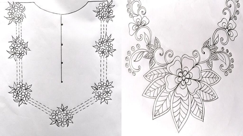 Hand Embroidery Neck Designs Patterns