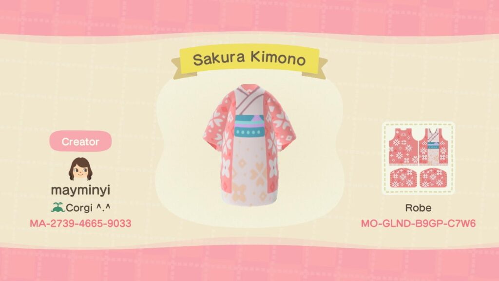 Animal Crossing Kimono Design Pattern