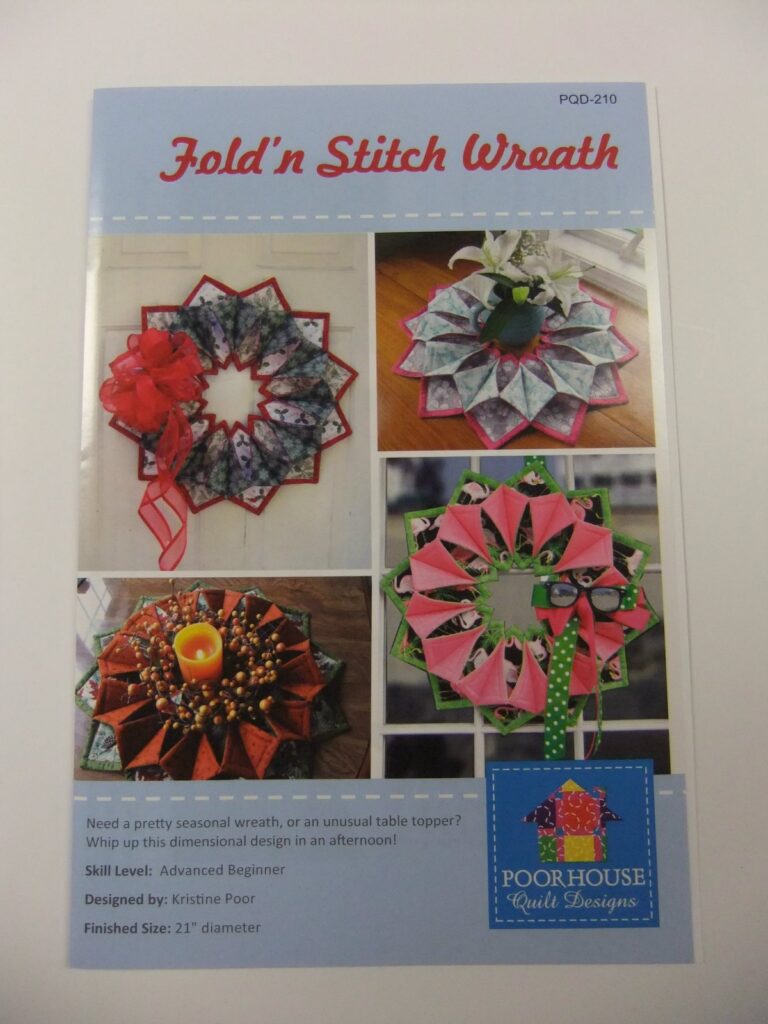 Fold N Stitch Wreath Pattern From Poor House Quilt Designs