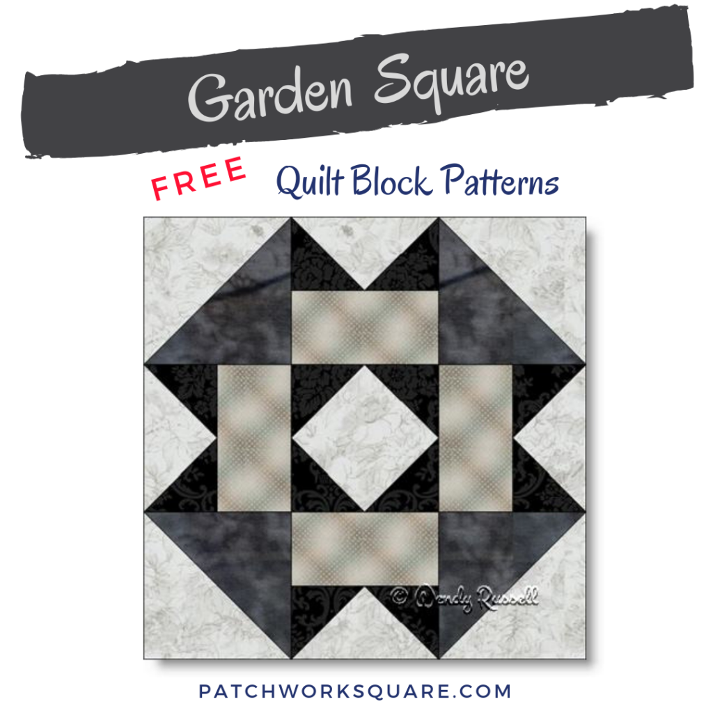A Quilt Is Designed Using A Square Pattern