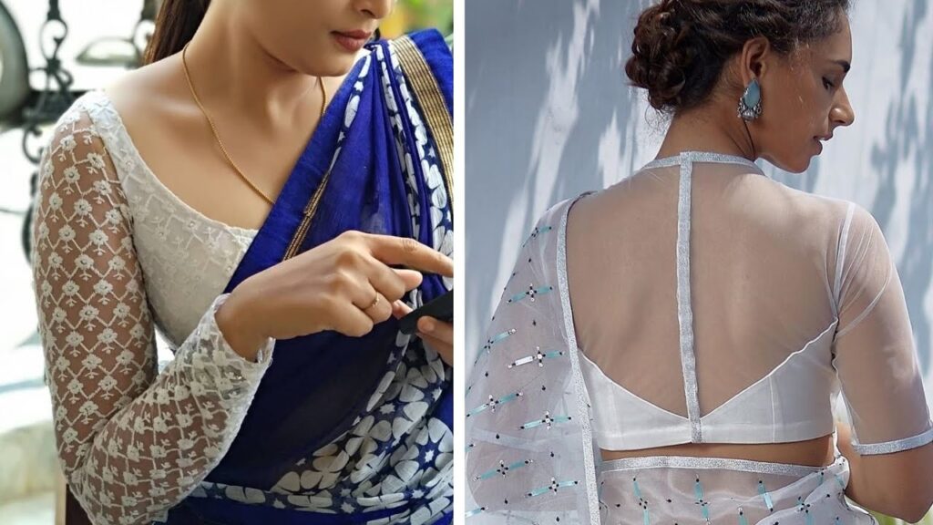 Designer Blouse Patterns For Net Sarees