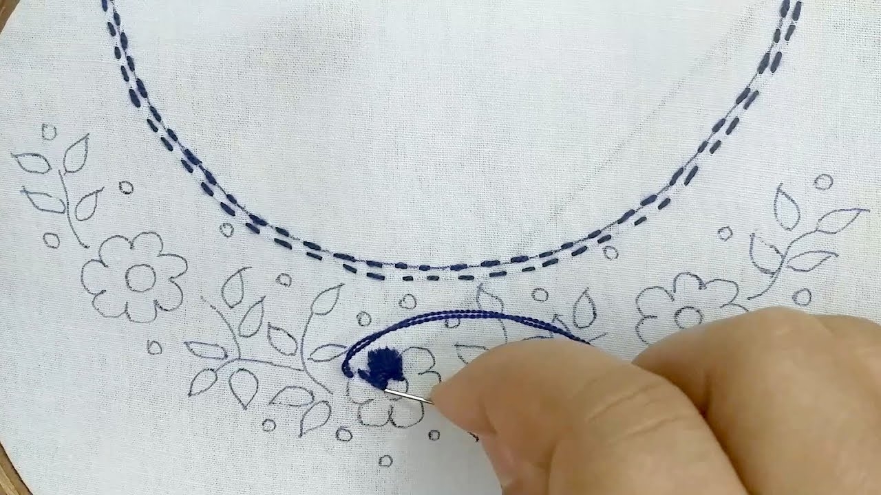 Hand Embroidery Neck Designs Patterns Pattern Design Ideas